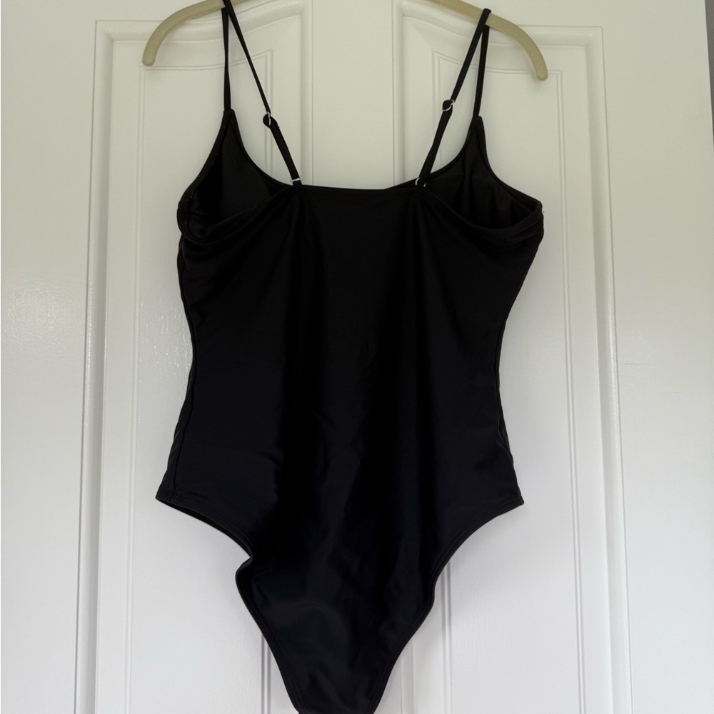 Basic Black One Piece Swimsuit - Picture 2 of 4